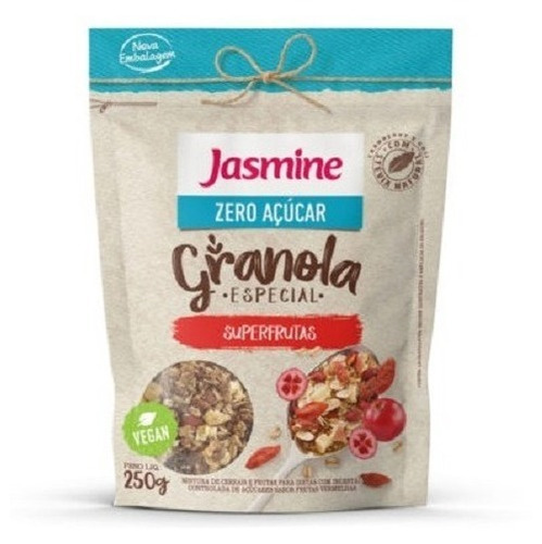 Granola Zero Açúcar Superfrutas 250g Jasmine Kit 4 Unidades