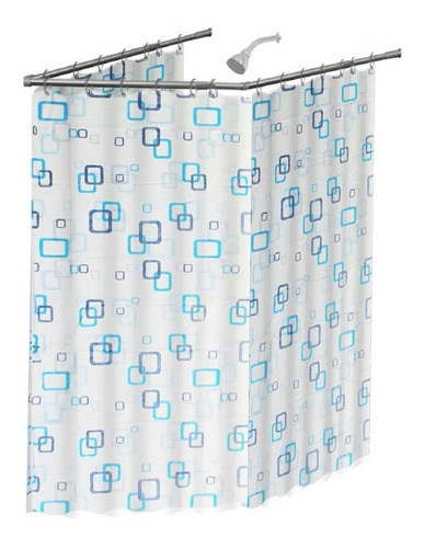 Barrote Para Cortina Baño Con Codos Encastrable 3 Tramos