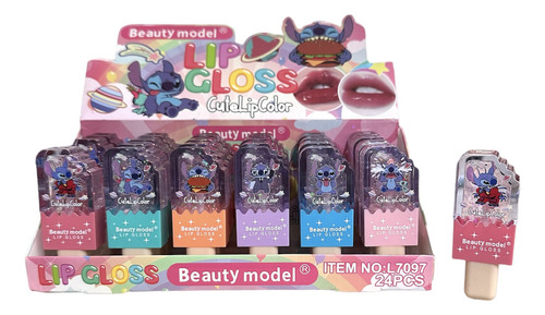 Set 6 Brillos Labiales Magicos Glitter Shimmer Paleta Stitch