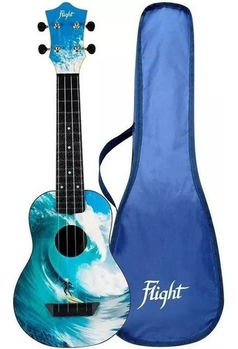 Flight Tus-25 Surf Ukelele Acústico Soprano C/funda Suave 