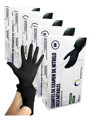 5 Cajas Guantes De Nitrilo Reforzados Varios Colores X 100