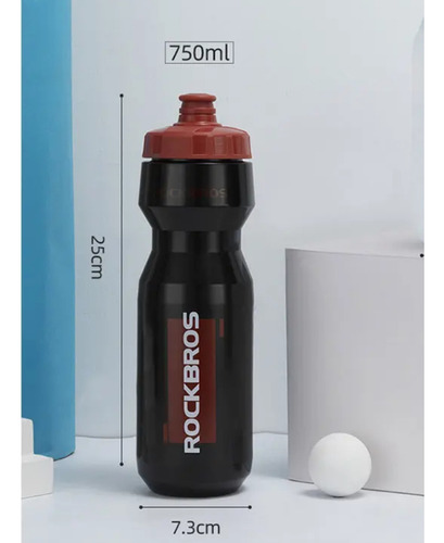 Kit Porta Caramagiola Con Botella Negro 750cc + Porta Botella Bicicleta Negro Con Rojo Rockbros Ciclismo