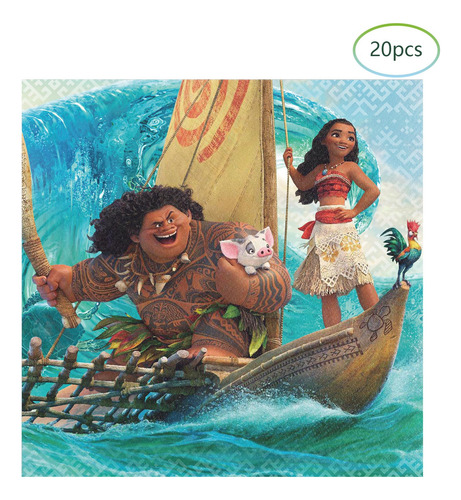 Artículos De Fiesta Con Temática De Fenghu Moana, 20 Platos