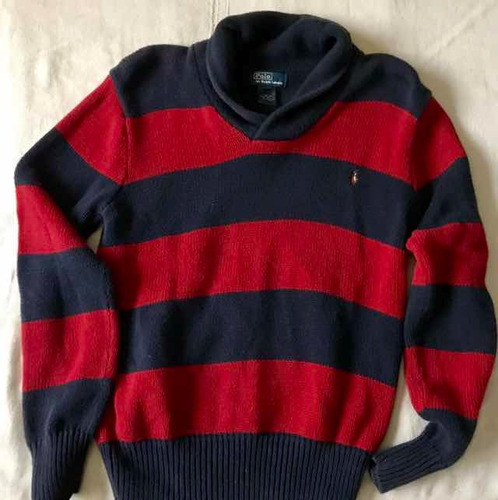 Sweater Polo De Hilo Con Cuello Talle M Usado