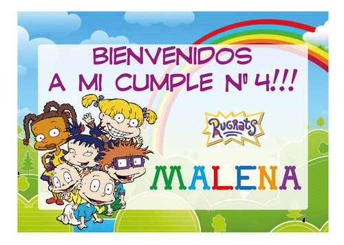 Rugrats Cumpleaños Cartel Banderines Stickers Deco