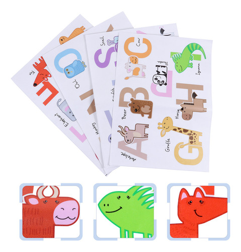 Pegatinas De Pared Acuarela Animal Alphabet Abc Para Niños,
