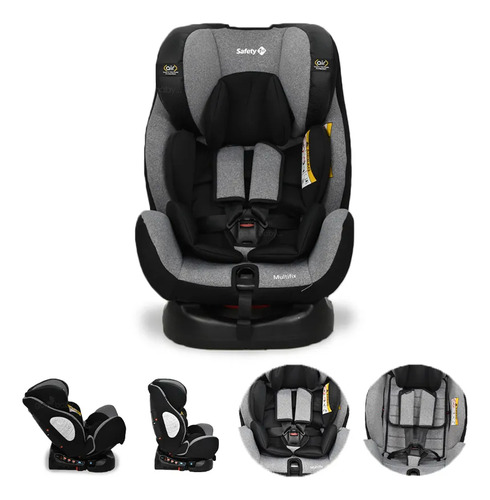Autoasiento Para Carro Safety 1st Multifix Isofix Liso Gris Liso Gris