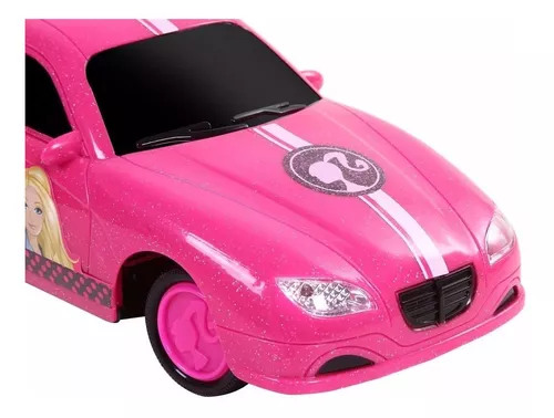 Carro De Controle Remoto Da Barbie Beuty 3 Funções Pink - Ri Happy