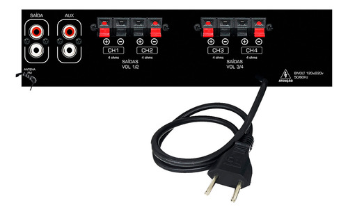 Receiver Amplificador Som Ambiente 4 Canais Bluetooth Rc7000