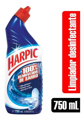 Limpiador Baño Inodoro Harpic 100% Removedor De Sarro 750 Ml