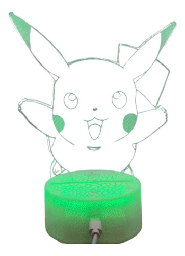 Lampara Veladora Decorativa Luz Led Pokemon Pikachu 