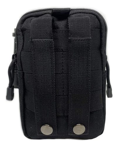 Bolsa Táctica Militar Para Celular Cámara Multifuncional Negro Liso