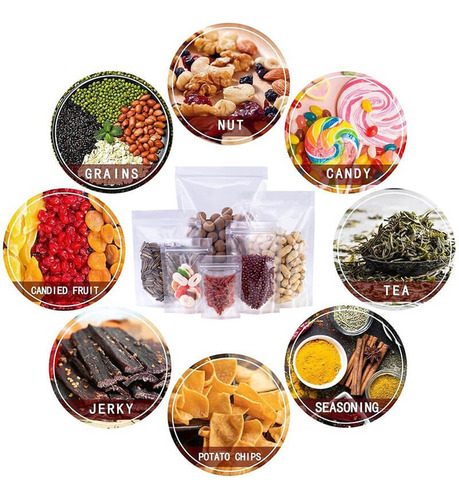 Embalagem Stand Up Pouch Transparente Zíper 14x20+4 50un Corações