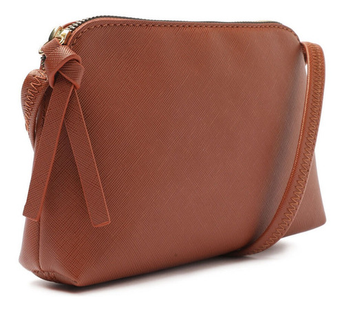 Imagem 3 de 7 de Bolsa Pequena Feminina Tiracolo Pin Marrom - My Shoes