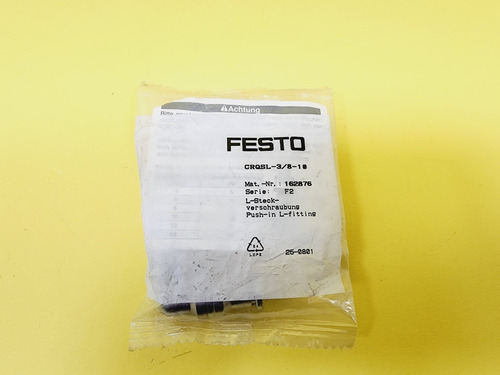 Festo 162876 , Crqsl-3/8-10, L Conector Tornillo