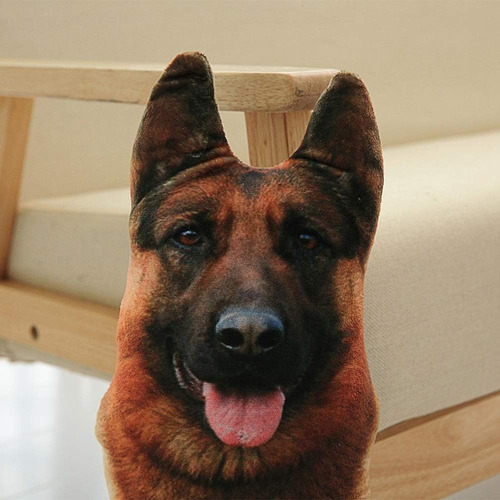 Almohada De Felpa Suave Con Diseño De Perro En 3d, Con Funda