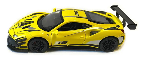 Carros De Juguete Colección Ferrari Con Luz Sonido Base 1:32 Color Amarillo
