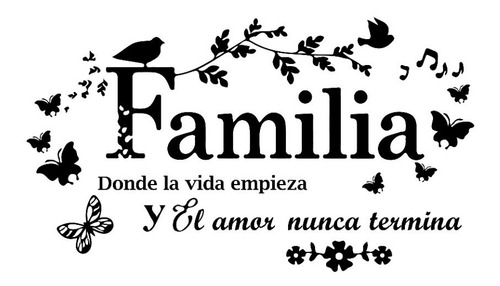 Adhesivo Decorativo Familia Con Frases Para El Hogar 