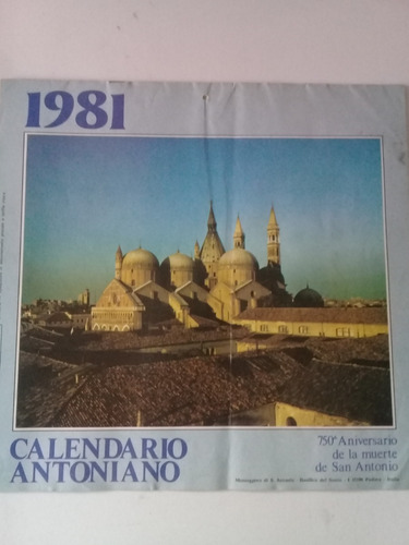 Almanaque Antiguo Italiano San Antonio Padua 1981