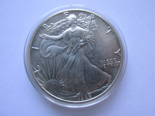 Moneda Estados Unidos 1 Dollar Liberty 1 Onza Plata Año 1989 (Usado)