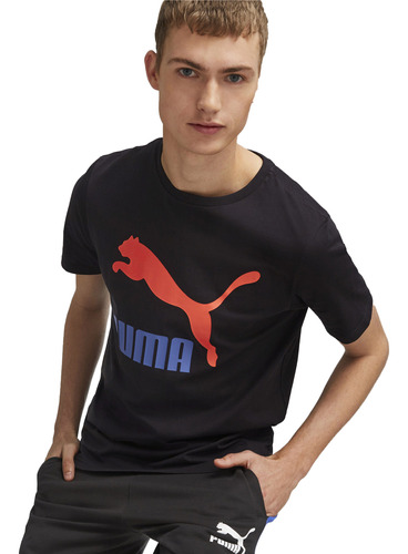 Remera Puma Classics Logo Sportstyle Hombre Moda Negro