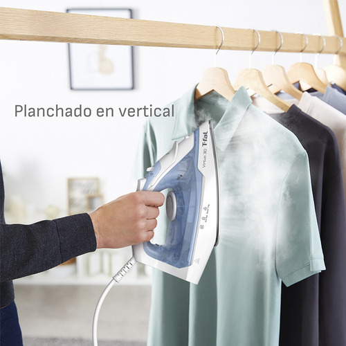 Plancha De Vapor T-fal Virtuo30 Suela Cerámicaxl, Fv2c61u0 Blanco/azul