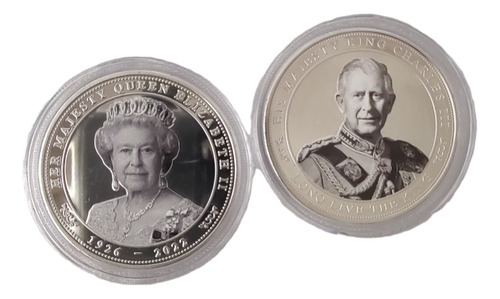  Moneda Conmemorativa Reina Elizabeth Ii , Rey Carlos Iii 