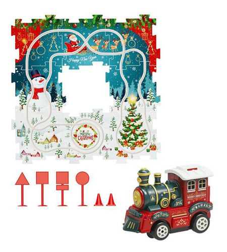 Juego De Rompecabezas De Tren Navideño Con Vías, 25 Piezas