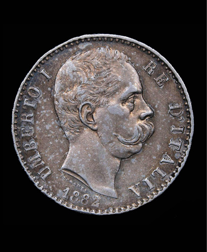 Moneda De Plata 1882 Italia Humberto I 2 Lire