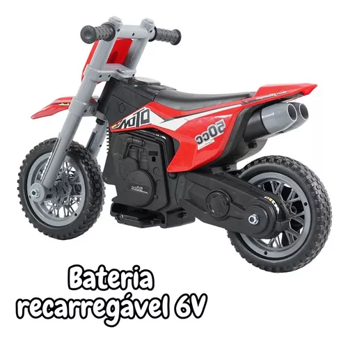 Mini Moto Cross Elétrica Infantil BW083VM - Vermelha