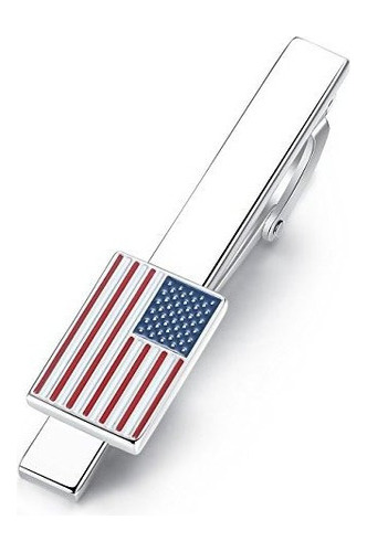 Miel Oso Mens Tie Clip Bar  Estrellas Y Rayas Bandera Americ