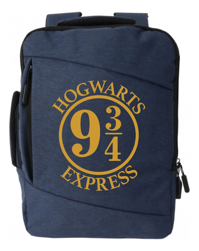 Morral Espalda Hogwarts Harry Potter Maleta Portafolio Azul