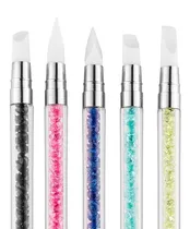 Comprar Set De 5 Pinceles Silicon O Goma De Lujo Manicure Uñas 