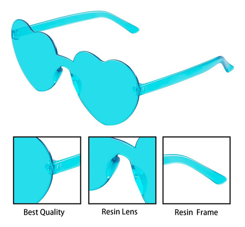 14 Pares De Lentes De Sol Sin Montura Con Forma De Corazón