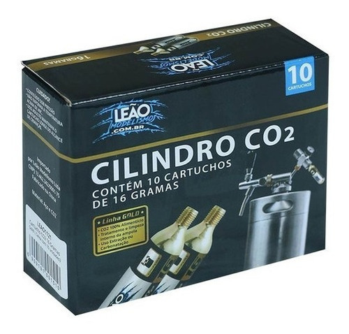 10 Cartucho De Co2 16g Para Chopeira Cerveja Gold Com Rosca