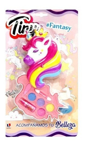 Set De Maquillaje Infantil Sombras Glitter Unicornio Tiny