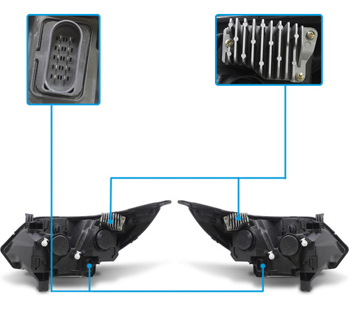 Par Farol S10 17 18 19 20 21 22 23 Com Led E Reator