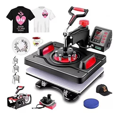 Máquina de prensa de calor 8 en 1, combinación digital, máquina de  impresión por sublimación de transferencia de calor, camisetas, taza,  placa, tapa