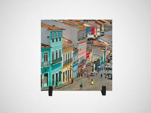 Quadro Azulejo Decorativo Cidade Salvador Bahia 15x15 Cm