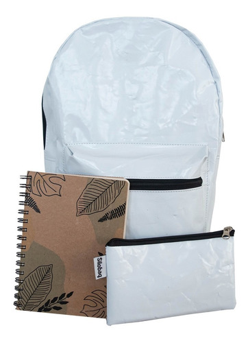 Combo Mochila Escolar Impermeable + Cartuchera + Cuaderno