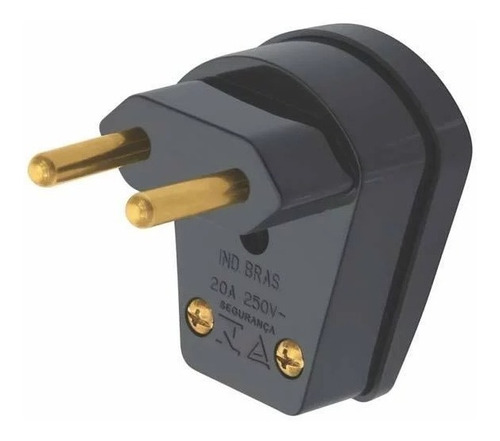 Plug Pino Tomada Macho 10 A Até 250v Anti Chama Ilumi 20 Pçs