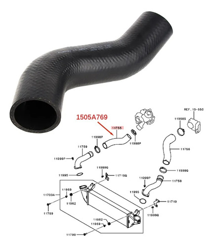 Manguera Turbo Al Intercooler L200 2.4 16/22 Certificada