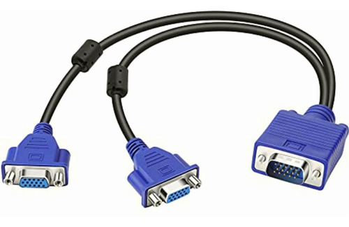 Saisn Cable De Monitor Divisor Vga Dual, 1 Macho A 2 Hembra,