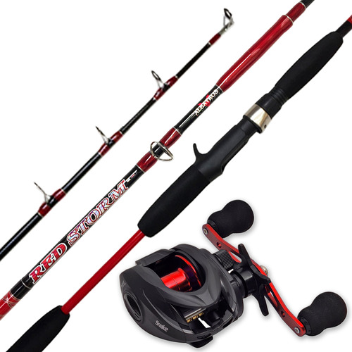 Combo Baitcasting Caña 1,80 M Gatillo + Reel Huevito Der/izq