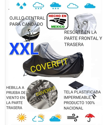 Funda Xxl Para Moto Choper Con Maletero Trasero/alforjas Etc