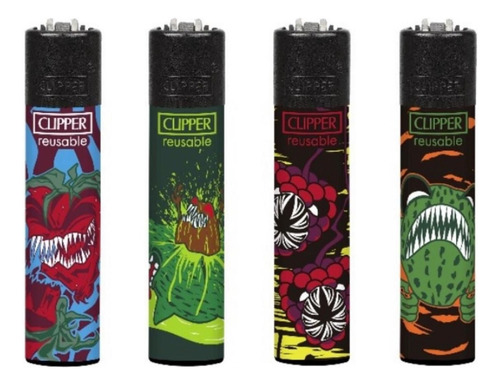 Clipper Encendedor X4 Coleccion Psycho Varios Gabba Grow 