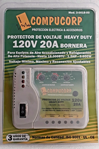 Protector Voltaje A/a-refrig.motores Bombas Cable-toma 110v