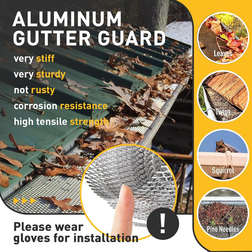 Gutter Guard - Rollo De 5 Pulgadas X 50 Pies, Filtro De Hoja