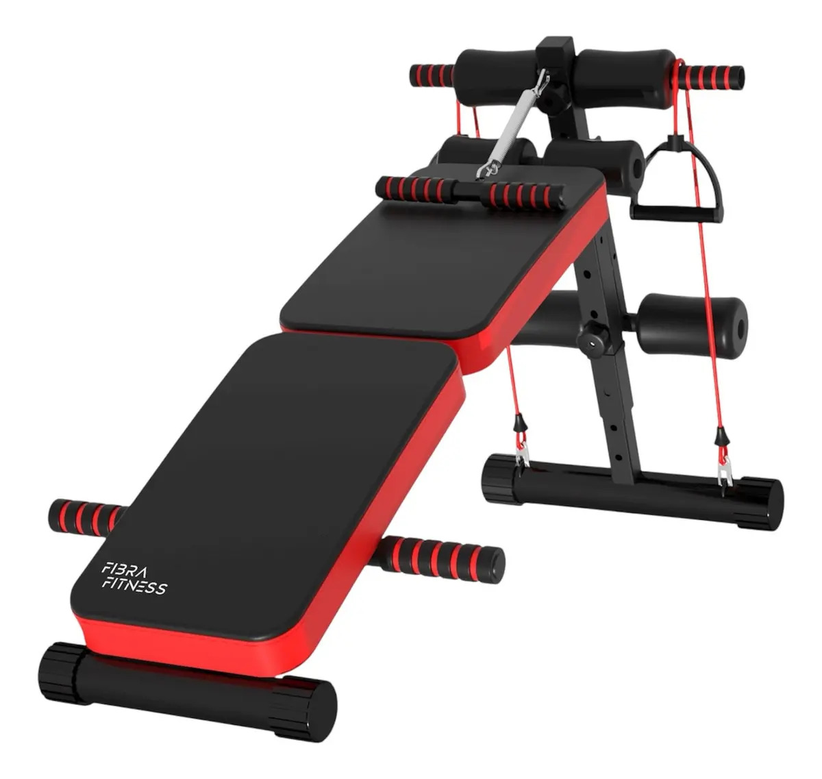 Banco Abdominales Soporte Inclinado Ejercicios Pesas Gym Fibra Fitness color Negro