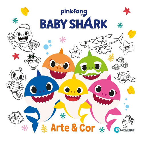 Livro De Colorir Baby Shark - Arte E Cor